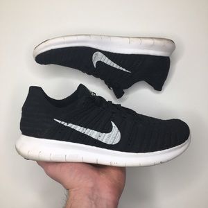 Nike Free RN Flyknit Black/White Wmns